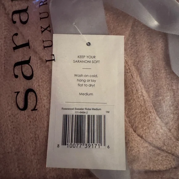 BNIB Saranoni Ribbed Featherlite Robe in Rosewood Size M - Picture 7 of 8
